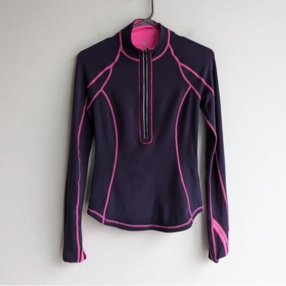 Lululemon pink reversible Run: U-Turn Pullover long sleeve shirt - Picture 5 of 7